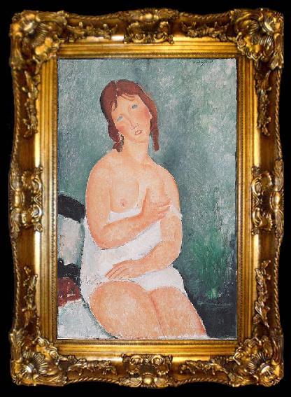 framed  Amedeo Modigliani Junge Frau im Hemd, ta009-2